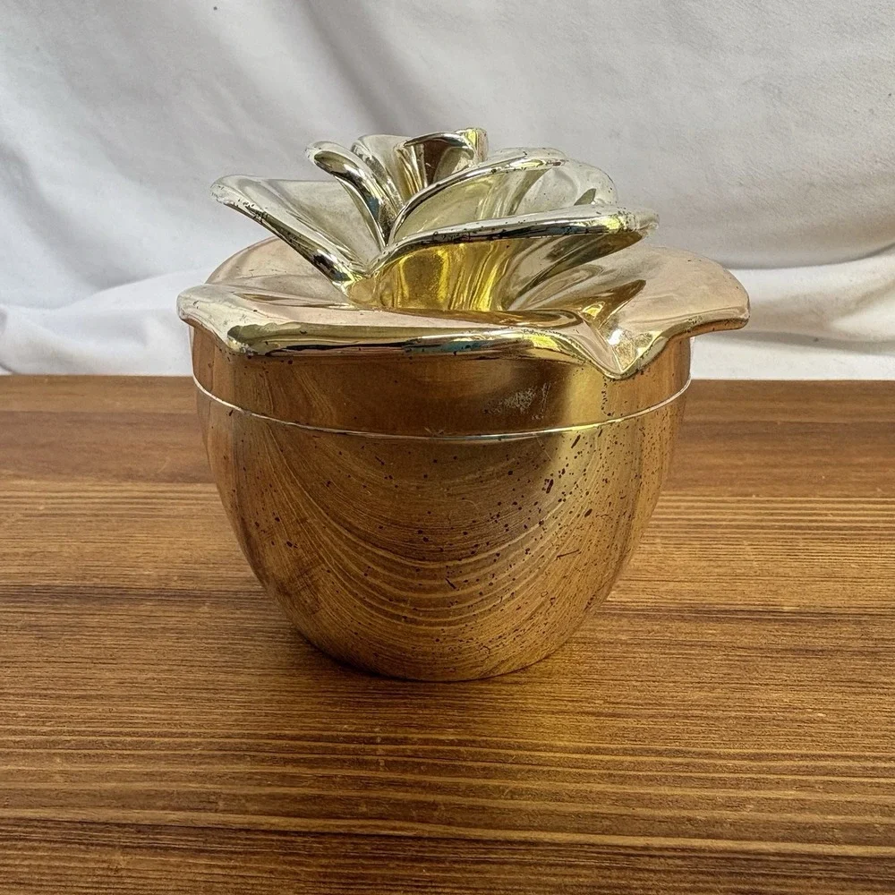 Silver Tone Rose Trinket Box Velvet Lined Jewelry Keepsake Box Floral Decor